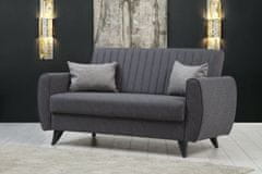 Atelier Del Sofa Raztegljiv kavč z dvema sedežema, Alkon - temno siva