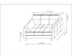 Atelier Del Sofa Raztegljiv kavč z dvema sedežema, Polya - bež