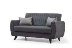 Atelier Del Sofa Raztegljiv kavč z dvema sedežema, Alkon - temno siva