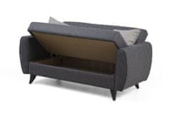 Atelier Del Sofa Raztegljiv kavč z dvema sedežema, Alkon - temno siva