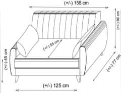 Atelier Del Sofa Raztegljiv kavč z dvema sedežema, Alkon - Rdeča ploščica