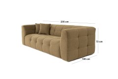 Atelier Del Sofa 3-sedežni kavč, Cady - kaki