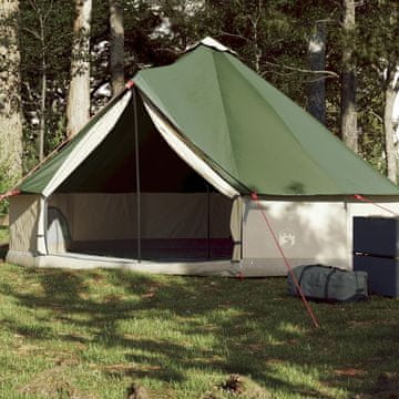 Vidaxl vidaXL Družinski šotor Teepee za 6 oseb, zelen, vodoodporen