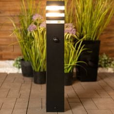 LUMILED Vrtna svetilka E27 zunanji steber TAXUS 2 črna 60cm s senzorjem gibanja