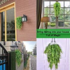 Netscroll Viseči umetni praprot, viseče umetne rastline, realni izgled, ne obledi, 1+1 GRATIS, okrasite svoj dom, vikend, teraso ali vrt z čudovitim umetnim cvetjem, brez vzdrževanja, Fern 