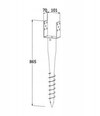 shumee Jeklena palica za vrtanje 100x865 mm
