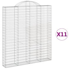 Vidaxl Obokane gabion košare 11 kos 200x30x220/240 cm pocinkano železo