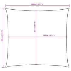 Vidaxl Senčno jadro oksford blago kvadratno 3,6x3,6 m rdeče