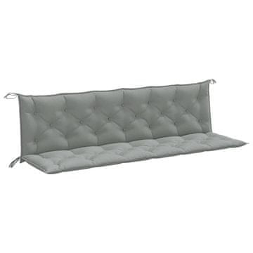 Vidaxl Blazina za vrtno klop 2 kos melanž sv. siva 200x50x7 cm blago