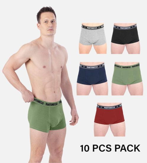 PANTONECLO Moške spodnje perilo boksarice - elastične, protimikrobne, antistatične, zračne (paket 10 kosov)
