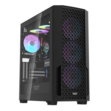 darkFlash Računalniško ohišje Darkflash DF2100 + 4 argb ventilatorji (črno)