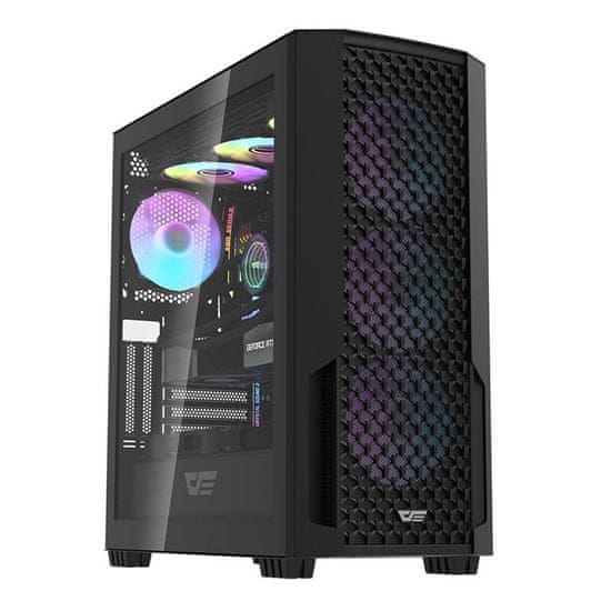 darkFlash Računalniško ohišje Darkflash DF2100 + 4 argb ventilatorji (črno)