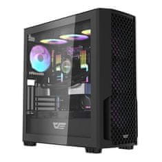 darkFlash Računalniško ohišje Darkflash DF2100 + 4 argb ventilatorji (črno)