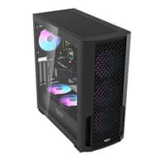 darkFlash Računalniško ohišje Darkflash DF2100 + 4 argb ventilatorji (črno)