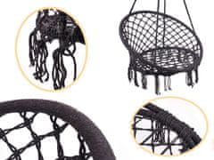 Aga Gugalni stol Nest z naslonom 80cm črn