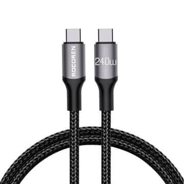 slomart Kabel USB-C do USB-C Rocoren Retro Series 240W, 3m (šarnirski)