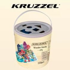Kruzzel gradbeni bloki lesene kocke mesto Kruzzel, 100 kosov
