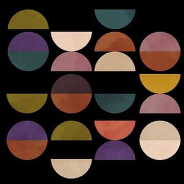 Pelcasa Mid Circles Terracotta Blck1 - 50x70 cm