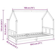 Vidaxl Posteljni okvir voščeno rjav 90x190 cm trdna borovina
