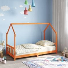 Vidaxl Posteljni okvir voščeno rjav 90x190 cm trdna borovina