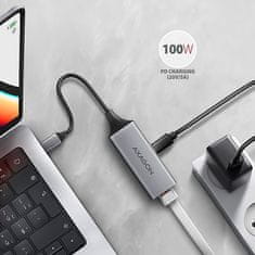 AXAGON ADE-TXPD, USB-C 3.2 Gen 1 - Gigabitna Ethernet omrežna kartica, Asix AX88179, PD 100W, samodejna namestitev