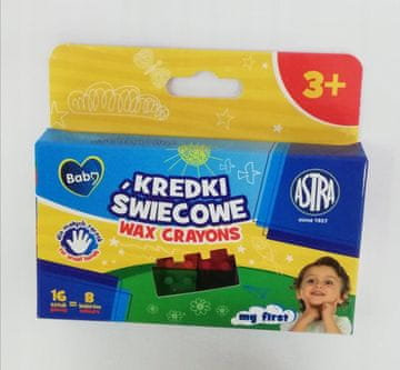 Astra BABY Voskovne kocke 16 kosov, 8 barv