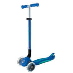Globber Scooter Otroški tricikel Plus - Primo zložljiv Plus luči V2 Navy Blue osvetljena kolesa