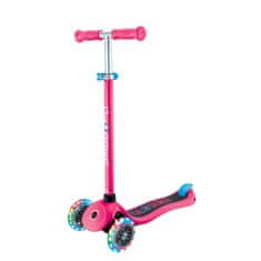 Globber Skuter s tremi kolesi Primo Lights V2 Fuchsia Pink svetleča kolesa