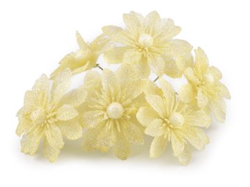 Božična zvezda na žici z bleščicami - vanilija (72 kosov)