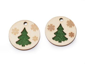 Lesen okrasek za drevo, snežinka z bleščicami za obešanje - naravno božično drevo (2 kosa)