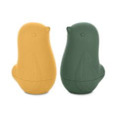 Petite&Mars Silikonske igrače za vodo Love birds Ochre Green 6m+