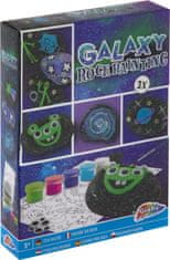 Grafix Ustvarjalni slikarski set galaktični kamni 3 kamni + 5 barv + lepljive oči in zvezde