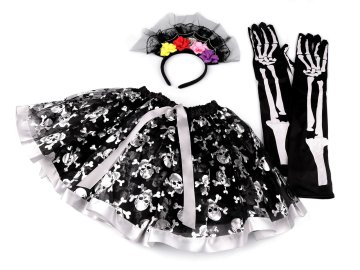 Karnevalski kostum - halloween, okostnjak - črn