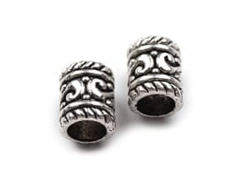 Kovinska konica vrvice Ø4 mm / okrasek - platina s patino (10 kosov)