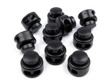 Zavorni čeljusti z dvema luknjama 13x15 mm okrogli - črni (200 kosov)