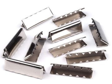 Kovinski zaključek za ploščato vrvico širine 40 mm - nikelj (50 kosov)