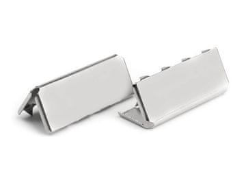 Kovinski zaključek za ploščato vrvico širine 25 mm - nikelj (100 kosov)