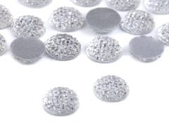 Plastični kamenčki / kabošoni Ø12 mm za lepljenje - kristal (100 kosov)
