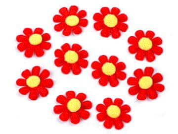 Cvet iz klobučevine Ø2,7 cm - rdeča jagoda (5 kosov)