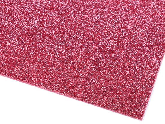 Samolepilna penasta guma Moosgummi z bleščicami 20x30 cm - roza malina (2 kosa)