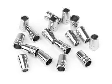 Kovinski zaključek za vrvico Ø4 mm / dekoracija - nikelj (50 kosov)