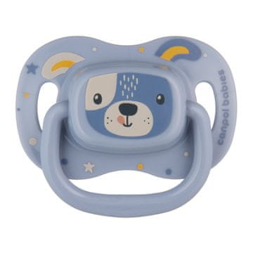 Canpol babies Simetrični silikonski dudelec Simpatične živali 0-6m 1 kos modra
