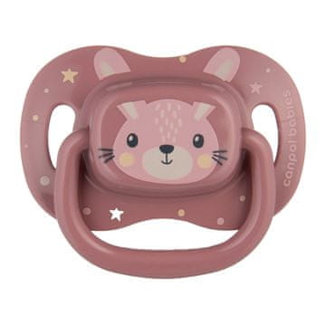 Canpol babies Simetrični silikonski dudelec Simpatične živali 0-6m 1 kos roza