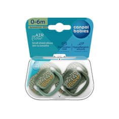 Canpol babies Komplet simetričnih silikonskih dudic Mountains 0-6m 2 kosa zelene barve