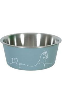 Zolux Skleda za mačke iz nerjavečega jekla LOVE CAT 400ml modra