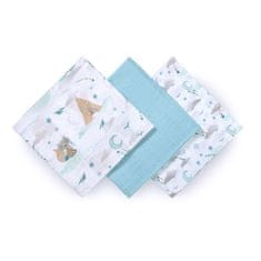 BabyOno Bambusove plenice 3 kosi Modra, 70x70 cm