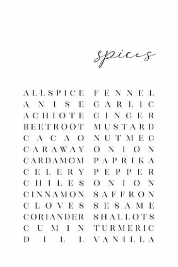 Pelcasa List Of Spices - 50x70 cm