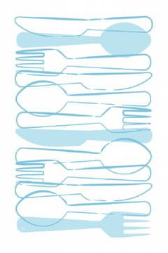 Pelcasa Blue Cutlery - 50x70 cm