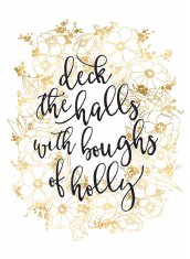 Pelcasa Deck The Halls With Gold Flowers - 21x30 cm 