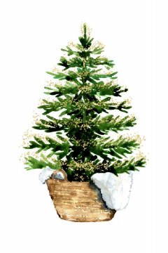Pelcasa Cozy Watercolor Christmas Tree (2) - 70x100 cm